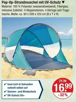 V Markt Pop-up-strandmuschel mit uv-schutz Angebot