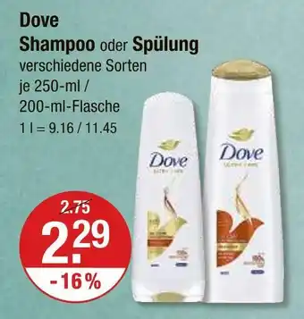 V Markt Dove shampoo Angebot