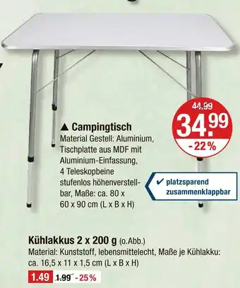 V Markt Campingtisch Angebot