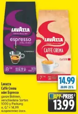 diska Lavazza Caffè Crema oder Espresso Angebot
