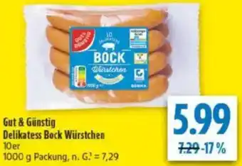 diska Gut & Günstig Delikatess Bock Würstchen Angebot