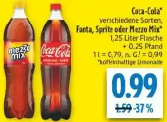 diska Coca-Cola, Fanta, Sprite oder Mezzo Mix Angebot