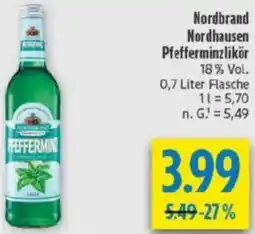 diska Nordbrand Nordhausen Pfefferminzlikör Angebot