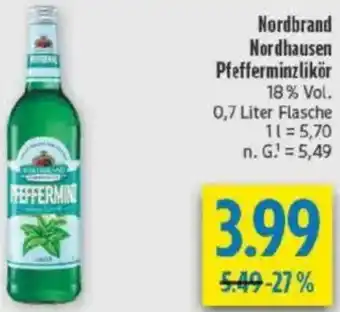 diska Nordbrand Nordhausen Pfefferminzlikör Angebot