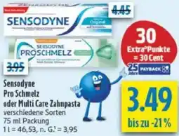 diska Sensodyne Pro Schmelz oder Multi Care Zahnpasta Angebot