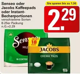 WEZ Senseo oder Jacobs Kaffeepads oder Instant Becherportionen Angebot