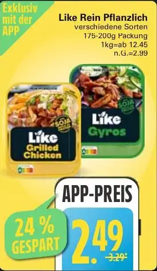 WEZ Like Rein Pflanzlich Angebot