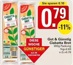 WEZ Gut & Günstig Ciabatta Brot Angebot