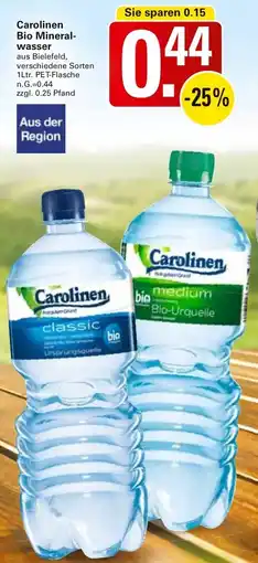 WEZ Carolinen Bio Mineralwasser Angebot