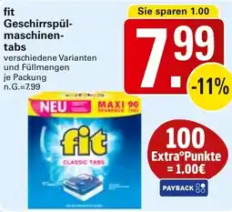 WEZ fit Geschirrspülmaschinentabs Angebot