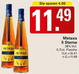 WEZ Metaxa 5 Sterne Angebot