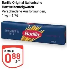 Globus Barilla Original italienische Hartweizenteigwaren Angebot