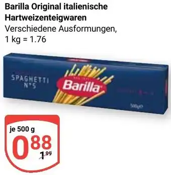 Globus Barilla Original italienische Hartweizenteigwaren Angebot