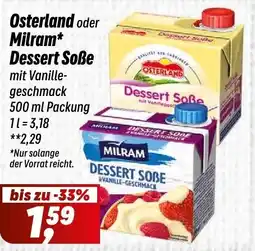 Simmel Osterland oder Milram Dessert Soße Angebot