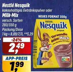 Simmel Nestlé Nesquik oder Milk-Mix Angebot