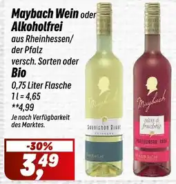 Simmel Maybach Wein oder Alkoholfrei oder Bio Angebot