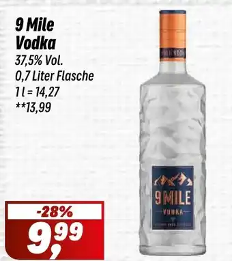Simmel 9 Mile Vodka 37,5% Vol. Angebot