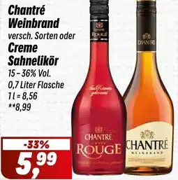 Simmel Chantré Weinbrand oder Creme Sahnelikör Angebot
