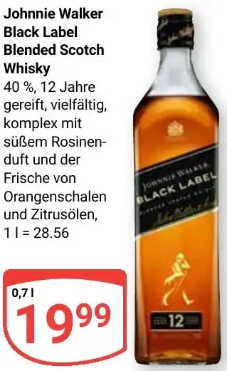 Globus Johnnie Walker Black Label Blended Scotch Whisky Angebot