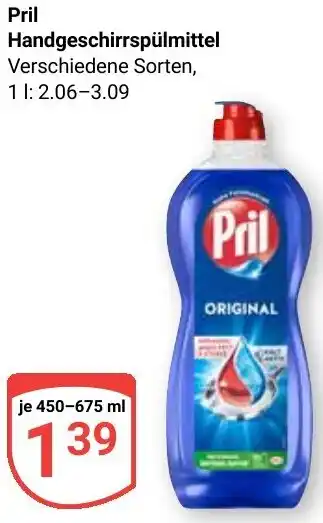 Globus Pril Handgeschirrspülmittel Angebot