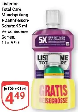 Globus Listerine Total Care Mundspülung + Zahnfleisch Schutz Angebot