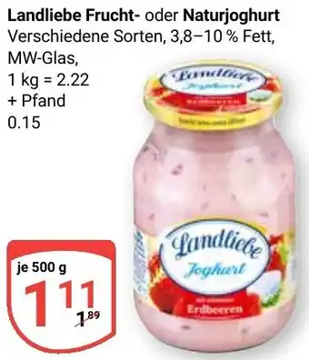 Globus Landliebe Frucht- oder Naturjoghurt Angebot
