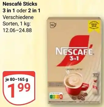 Globus Nescafé Sticks 3 in 1 oder 2 in 1 Angebot