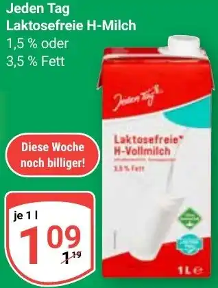 Globus Jeden Tag Laktosefreie H-Milch Angebot