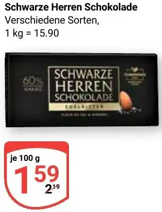 Globus Schwarze Herren Schokolade Angebot