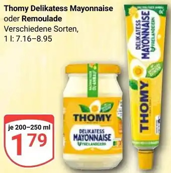 Globus Thomy Delikatess Mayonnaise oder Remoulade Angebot