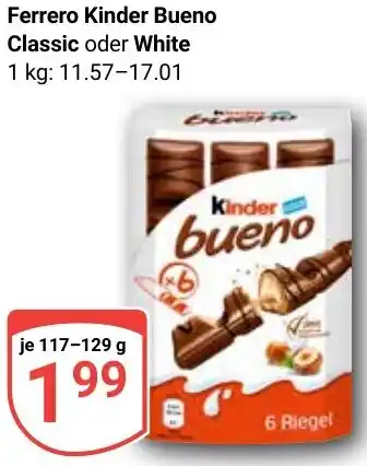 Globus Ferrero Kinder Bueno Classic oder White Angebot