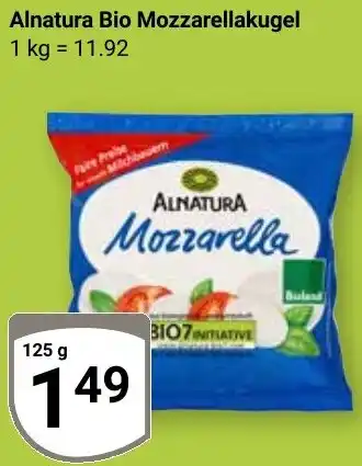 Globus Alnatura Bio Mozzarellakugel Angebot