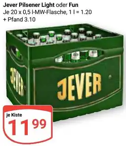 Globus Jever Pilsener Light oder Fun Angebot