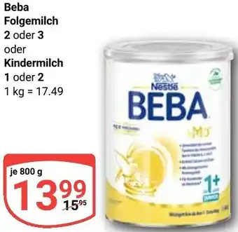 Globus Beba Folgemilch 2 oder 3 oder Kindermilch 1 oder 2 Angebot