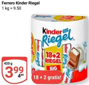 Globus Ferrero Kinder Riegel Angebot