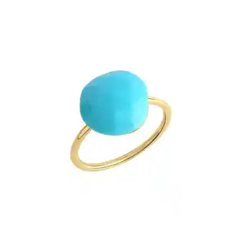 Netto Marken-Discount Jamelli Ring Silber 925 vergoldet mit Türkis (beh.) 12x12mm Angebot
