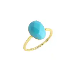 Netto Marken-Discount Jamelli Ring Silber 925 vergoldet mit Türkis (beh.) 9x12mm Angebot