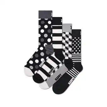 Netto Marken-Discount Happy Socks Strümpfe CLASSIC BLACK & WHITE Socken 4er Pack Angebot