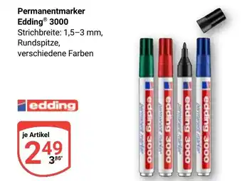 Globus Permanentmarker Edding 3000 Angebot