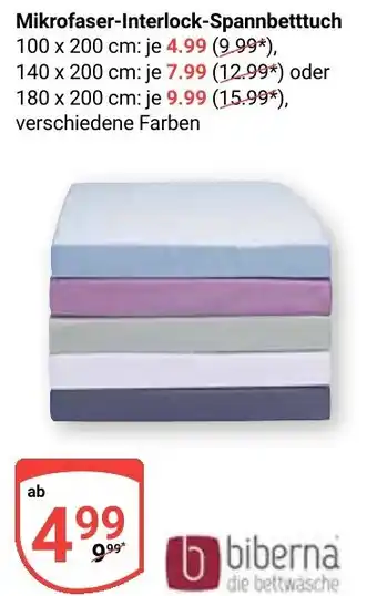 Globus Mikrofaser-Interlock-Spannbetttuch Angebot