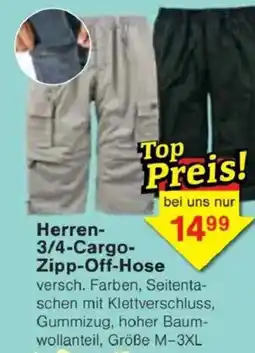 Jawoll Herren-3/4-Cargo-Zipp-Off-Hose Angebot