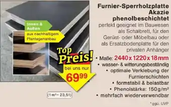 Jawoll Furnier-Sperrholzplatte Akazie phenolbeschichtet Angebot