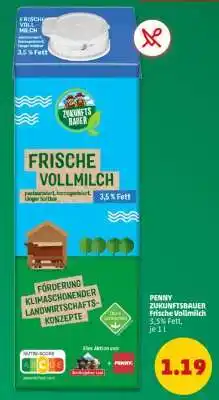 PENNY PENNY ZUKUNFTSBAUER Frische Vollmilch 3,5% Fett, je 1 l Angebot