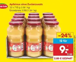 Netto Marken-Discount Apfelmus ohne Zuckerzusatz Angebot