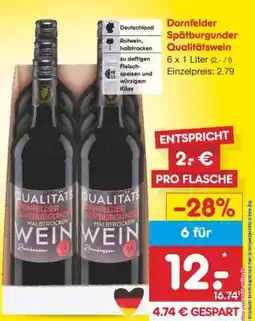 Netto Marken-Discount Dornfelder Spätburgunder Qualitätswein Angebot