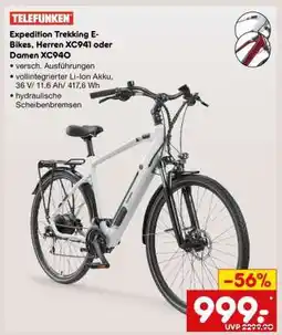 Netto Marken-Discount Expedition Trekking E-Bikes, Herren XC941 oder Damen XC940 Angebot