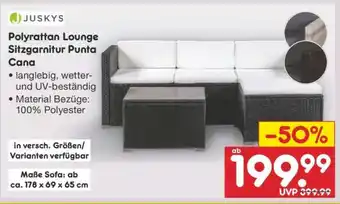 Netto Marken-Discount Polyrattan Lounge Sitzgarnitur Punta Cana Angebot