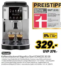 MEDIMAX DeLonghi Kaffeevollautomat Magnifica Start ECAM220.30.SB Angebot