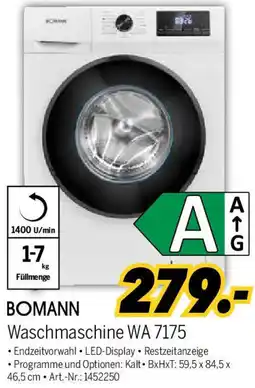 MEDIMAX BOMANN Waschmaschine WA 7175 Angebot