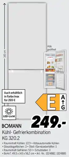 MEDIMAX BOMANN Kühl-Gefrierkombination KG 320.2 Angebot